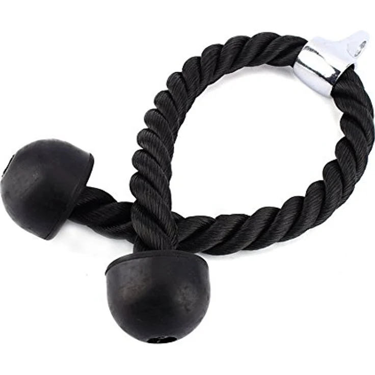 yiqi Unisex – Erwachsene Trizeps-Seil/Bizeps Tau, Schwarz, Doppelendiges – Bild 2