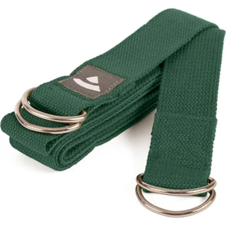 Bodhi Yogagurt 2 in 1 Yamala Belt, Baumwolle, praktisches Zubehör für Yoga und Fitness, waschbarer Carry Strap mit Metallverschluss, dunkelgrün – Bild 2