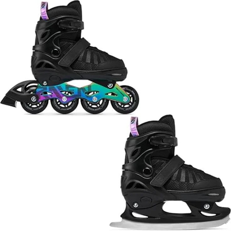 RAVEN Inline Skates Oxen Neo Chrome 2in1, verstellbar für Kinder und Erwachsene, 72 mm PU-Rollen, Größe 34-37 (21cm-23,5cm) – Bild 1