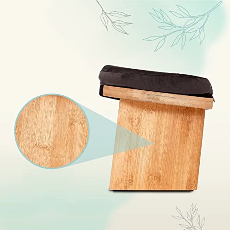 Zen Power Yoga Bench, klappbare Yoga Bank aus Holz, ergonomische Meditationsbank, Gebetshocker für spirituelle Momente im Alltag, bequem und weich gepolstert, Yoga-Zubehör – Bild 4