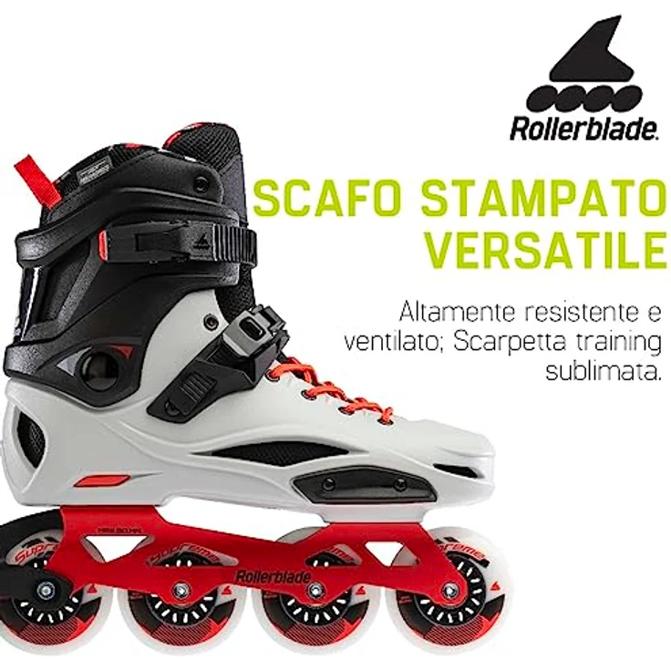 Rollerblade RB Pro X Inline-Skates, Weiß/Schwarz, 45°-Schnallen-System, anatomische Polsterung, 80 mm Supreme Räder – Bild 3