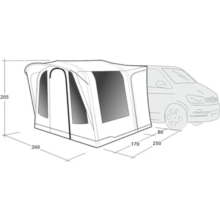 Outwell Santa Monica Air, aufblasbares Vorzelt für Busse, 15 kg, 3000 mm Wassersäule – Bild 5
