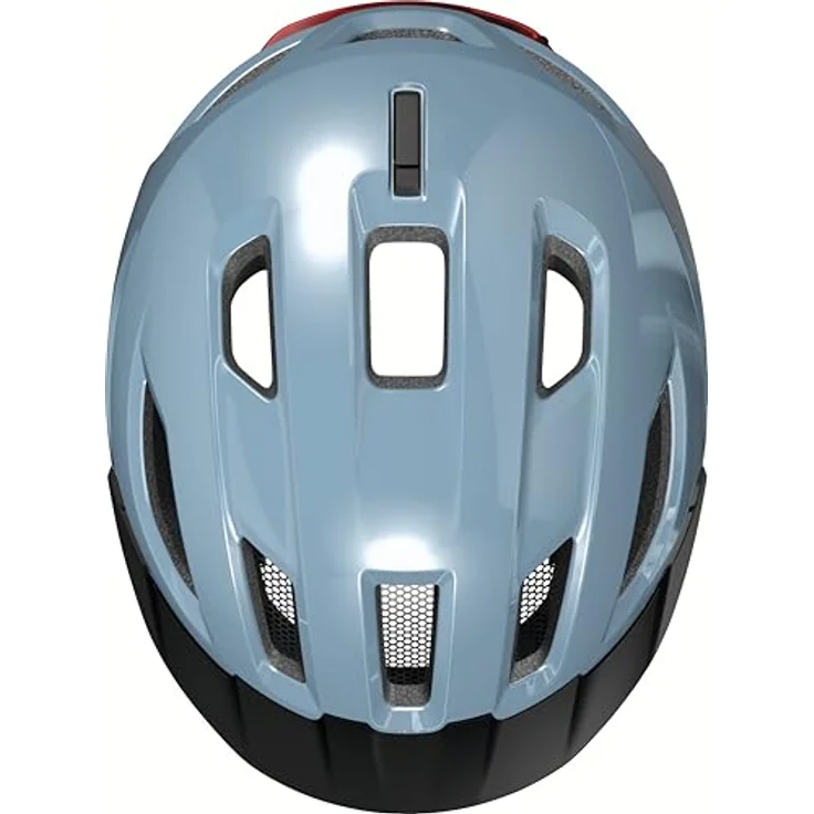 ABUS Urban-I 4.0, Fahrradhelm mit aufladbarem Rücklicht, 2 Leuchtmodi, Zopf-Öffnung, magnetischem Verschluss - Größe M, blau – Bild 5