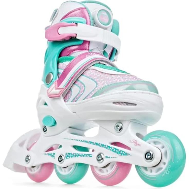 RAVEN Lia Plus Mint, verstellbare Inline Skates für Kinder Mädchen, Größe 30-33 (18,5cm-20,5cm) mit Double-Shock-Absorbing-System und belüftetem Innenschuh – Bild 4
