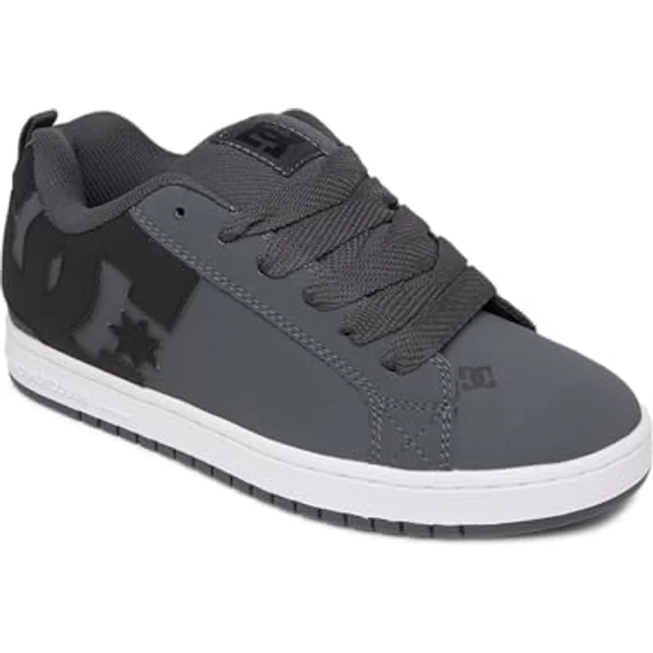 DC Shoes Court Graffik, Lederschuhe für Herren mit atmungsaktiver Mesh-Zunge, grau schwarz – 9 UK / 43 EU / 10 US – Bild 1