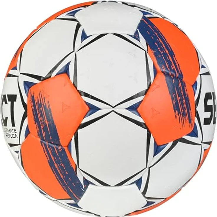 Select Replica EHF European League v25 Gr. 2, Handgenähter Trainingsball mit guter Griffigkeit, Weiss/rot – Bild 2