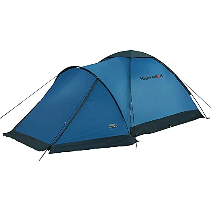 High Peak Kuppelzelt Ontario 3, Campingzelt mit Vorbau, Iglu-Zelt für 3 Personen, 1500 mm wasserdicht, Ventilationssystem, Wetterschutz-Eingang, Moskitoschutz, in Blau – Bild 2