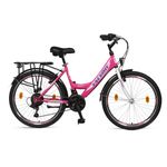 Talson Mädchen-Fahrrad 26 Zoll, 21-GG-Shimano-Schaltung mit Beleuchtung und Gepäckträger, Pink Rosa-TMR