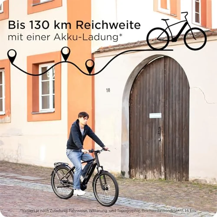 ZÜNDAPP X850 Trekking E-Bike, 27,5 Zoll Pedelec mit 550Wh Akku, Riemenantrieb, 7 Gang, basaltgrau, 53 cm – Bild 3