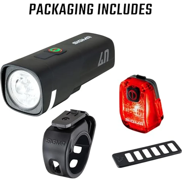 SIGMA LED Fahrradlicht Set Aura 40 / Hiro 10, wiederaufladbar, StVZO zugelassen, wetterfest, USB-C, mit seitlicher Sichtbarkeit und einfacher Montage – Bild 3