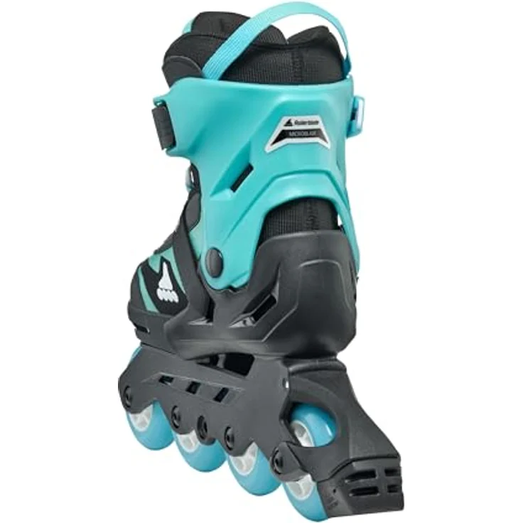 Rollerblade MICROBLADE, Adjustable Inline-Skates für Kinder, Unisex, Schwarz/Hellblau, 33-36.5, Hochwertige Konstruktion, Komfortabler Fit, Robuste Schiene – Bild 4