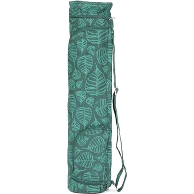 Bodhi Yogatasche ASANA Bag Cotton | Maharaja Collection | Yogamattentasche in verschiedenen Größen | Baumwolltasche für Yogamatte & Zubehör | inkl. Außentaschen | 60 cm | Bodhi Leaves/deep Green – Bild 2