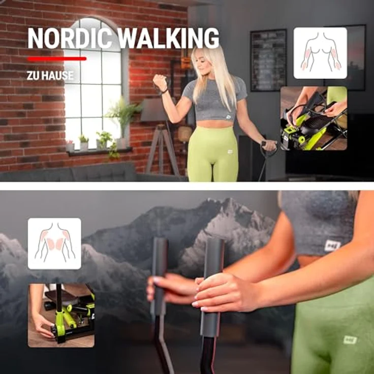Hop-Sport Stepper HS-045S Slim, Swing Stepper mit LCD-Bildschirm, Stepper für Zuhause mit seitlichen Haltegriffen - platzsparend und stabil – Bild 3
