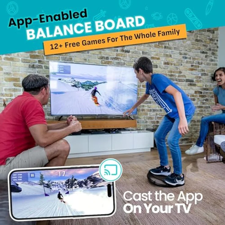 GoCube GoBalance Play 12, Verbundenes Balancegerät mit Bluetooth-Bewegungssensor, interaktive Spiele für alle Altersgruppen, leicht und tragbar – Bild 2