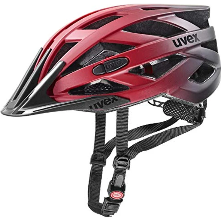 Uvex I-vo Cc MTB-Helm, rot-schwarz, 56-60 cm, mit 24 Belüftungsöffnungen und integrierter Sonnenblende – Bild 1