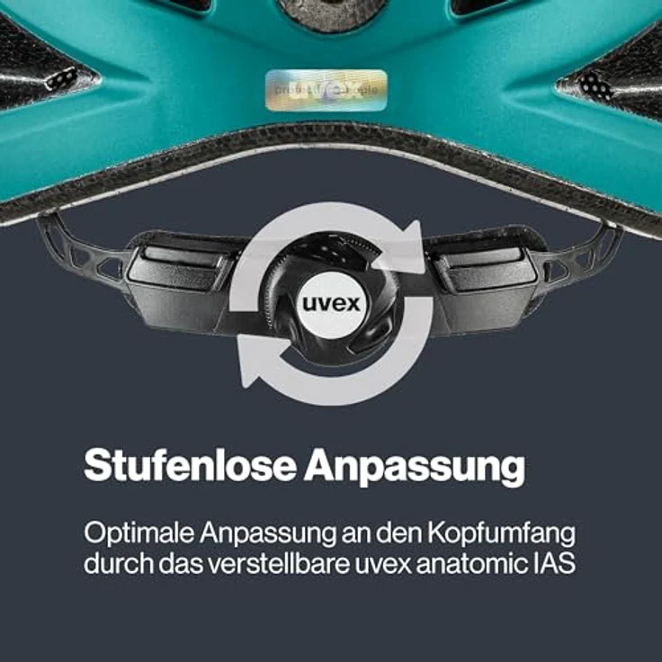 Uvex Sports i-vo cc, Velohelm für Herren und Damen, verstellbar 52-57 cm, jade-teal mat, mit integrierter Sonnenblende und 24 Belüftungsöffnungen – Bild 5