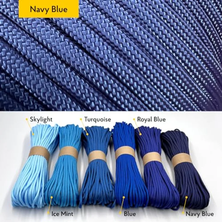 EdcX Paracord 4 mm, 550 Typ III, 100% Nylonseil, Navy Blue, 300 m, ideal für Basteln, Camping und Outdoor Aktivitäten – Bild 2