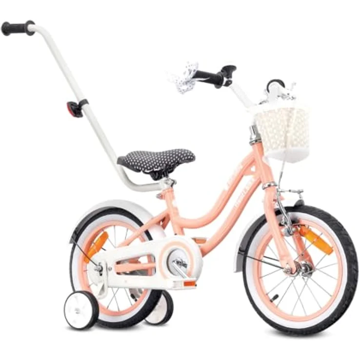 Sun Baby Heart Bike, 14 Zoll Mädchenfahrrad mit Schubstange, Aprikose, für Nutzungsbereich innerhalb der StVZO, zulässiges Gesamtgewicht bis 50 kg – Bild 9