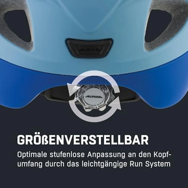 Alpina XIMO L.E. Kinderfahrradhelm, Leicht, Sicher & Bruchfest, Smoke-Blue matt, 47-51 cm, mit optionalem LED-Licht – Bild 5