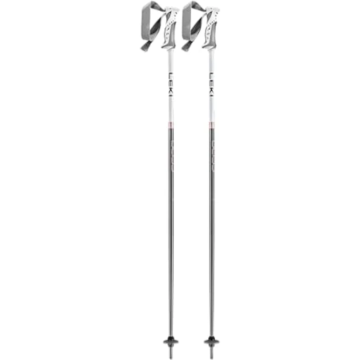 LEKI Damen Bliss Skistöcke, Fixlänge, aus Aluminium TS 5.0, Gunmetal-White-Roségold, 115 cm – Bild 1