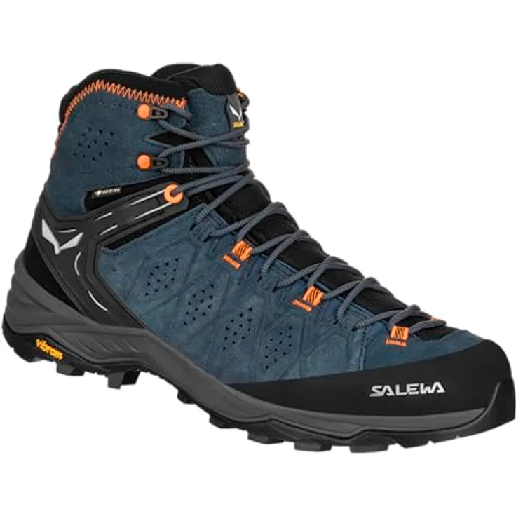Salewa Alp Trainer 2 Mid GORE-TEX, Herren Wanderschuhe mit wasserdichtem Futter, Größe 43, Blau