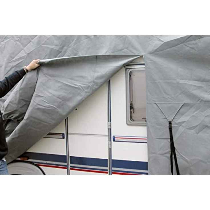 Eurotrail Caravan Schutzhülle, wetterfeste Zeltabdeckung aus SFS-3 Material, 250 cm breit, für Wohnwagen 450-500 cm – Bild 2