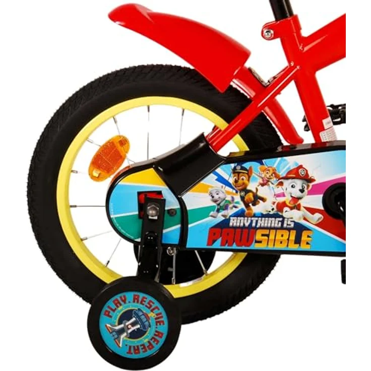 PAW PATROL Kinderfahrrad Jungen - Rot / Blau - 85% zusammengebaut, bis 60 kg, Rücktrittbremse, Lenkerhöhe einstellbar, Luftbereifung – Bild 4