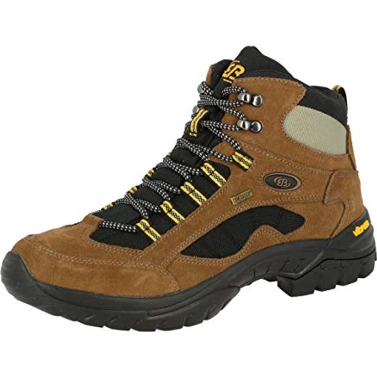 BRÜTTING Trekkingschuhe Herren, robuster Wanderschuh aus Veloursleder, braun, flache Gummisohle, Schnürverschluss – Bild 1