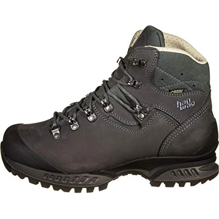 Hanwag Tatra II Wide GTX, wasserdichter Nubuklederschuh für Herren, Komfort-Trekking in asphaltgrau – Bild 4