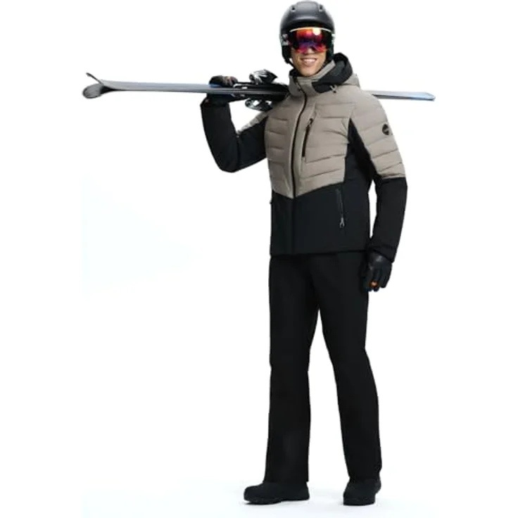 ICEPEAK Folsom S8 Herren Skijacke, wasserdicht und atmungsaktiv mit 4-Wege-Stretch, regulierbarer Kapuze und Schneefang, grau – Bild 7