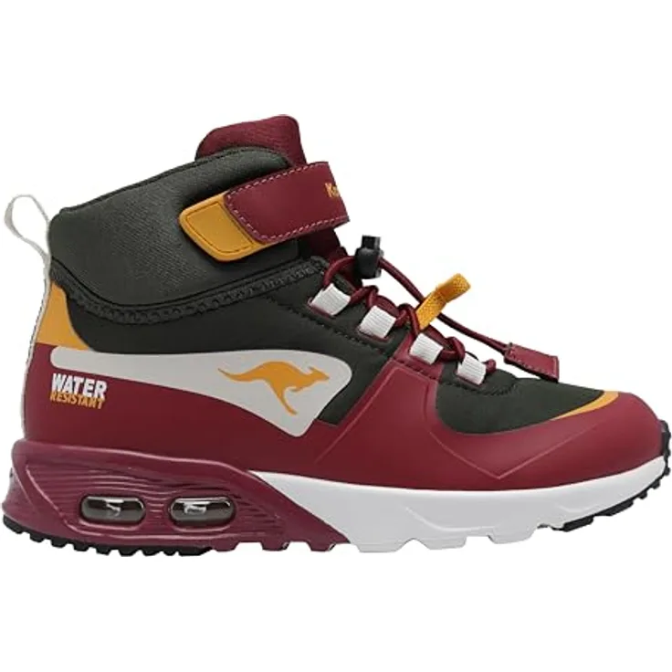 KangaROOS KX-Hydro High-Top Sneaker, wasserfest für Kinder, rot/grau