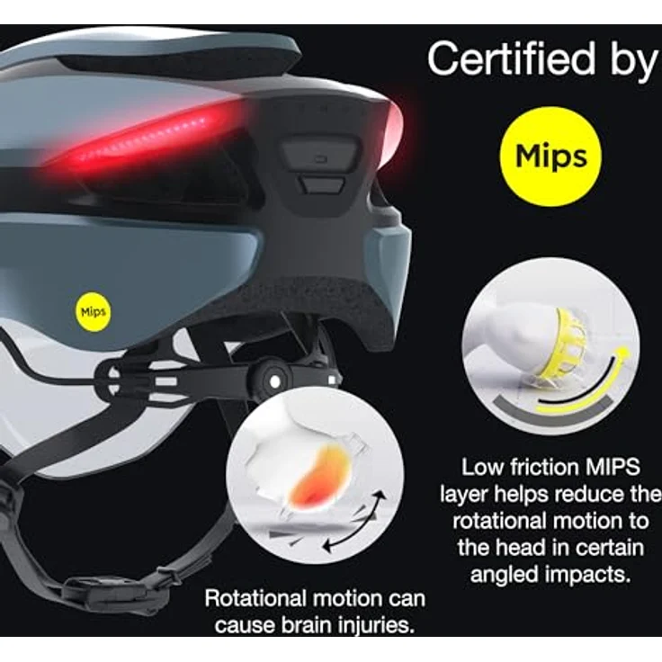 Lumen Labs Lumos Ultra E-Bike Helm MIPS, innovativer Sicherheitshelm mit integrierten Blinklichtern, USB-C-Ladung, Dunkelblau, M/L – Bild 5