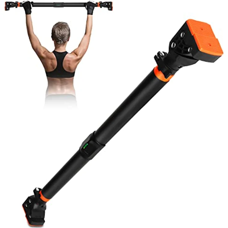 Klimmzugstange für Türrahmen ohne Schrauben mit innovativer Gewindesperre für sicheren Halt – 72-110cm Pull Up Bar mit Tragfähigkeit für bis zu 200 kg für Oberkörper Workout Heimtraining – Bild 1