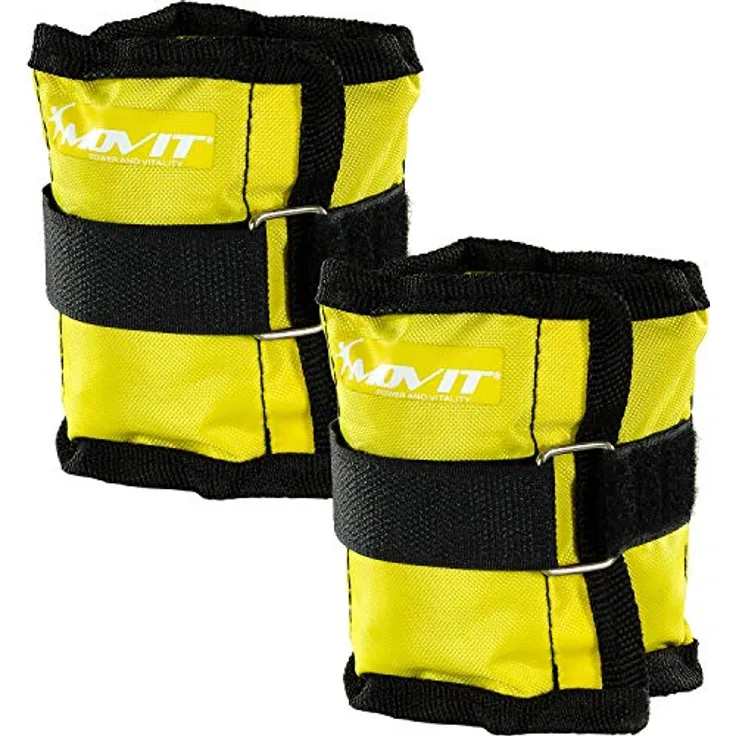 MOVIT 2er Set Gewichtsmanschetten für Hand- und Fußgelenke 2x 0,5kg Laufgewichte gelb, ideal für Wandern, Joggen, Gymnastik und Reha - Preisvergleich