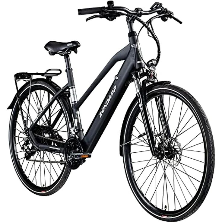 ZÜNDAPP Z810 Damen E-Bike Trekkingrad Pedelec E-Trekkingrad Fahrrad Trekking Bike StVZO (schwarz, 50 cm) - Leistungsstarker Heckmotor, 24 Gang Schaltung, hydraulische Scheibenbremsen – Bild 1