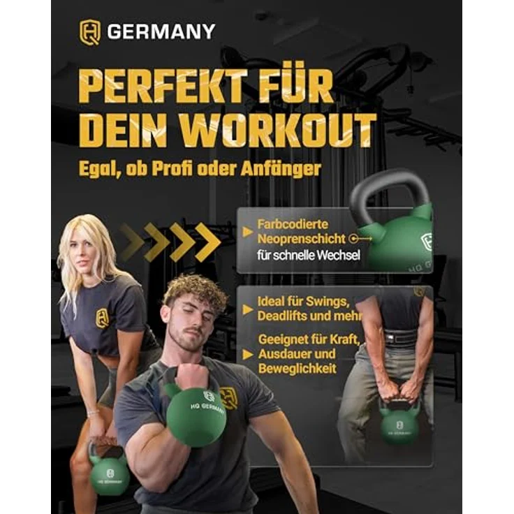 HQ Germany® Kettlebell Neopren, 26 kg mit optimalem Bodenschutz und ergonomischem Griff – Bild 5