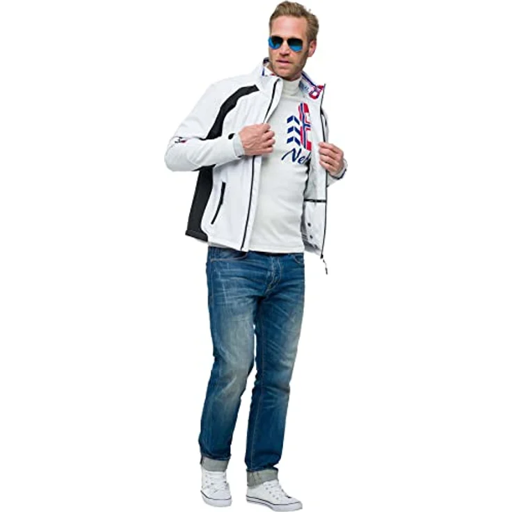 Nebulus Softshell Skijacke VIGGO Herren, warme und praktische Winterjacke mit taillierter Passform, weiss-schwarz, M – Bild 6