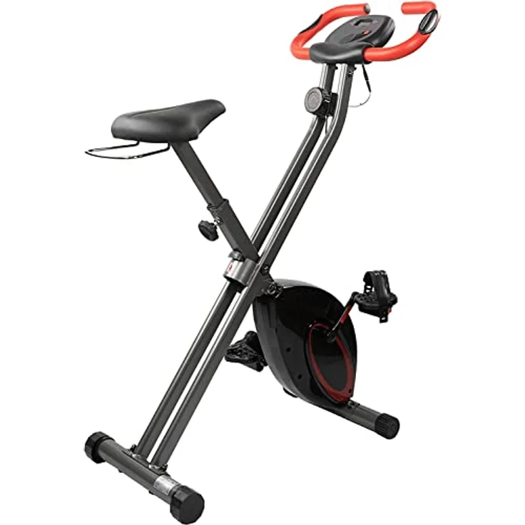 Fjoerdesports faltbarer Fahrradtrainer, Heimtrainer, Fitnessfahrrad LCD Trainingscomputer, klappbarer Hometrainer, inklusive Pulsmessung, max. Benutzergewicht 110 kg, 8 Widerstandsstufen, nordisches Design – Bild 2