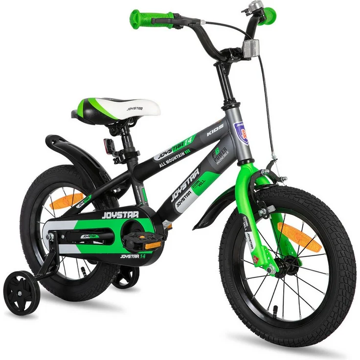 JOYSTAR Kinderfahrrad 12/14/16/20 Zoll, Graffiti Design für 2-4-Jährige mit Stützrädern, Kotflügel und Fahrradklingel