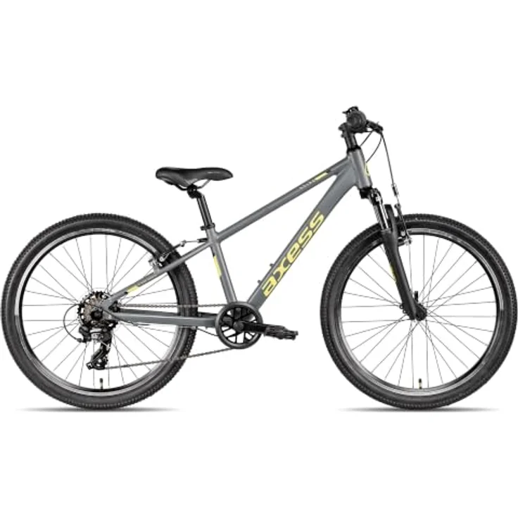 Axess Kinderfahrrad Stipe 24, 7 Gang Shimano Tourney, Kettenschaltung, leichter Aluminiumrahmen schwarz/grau – Bild 1