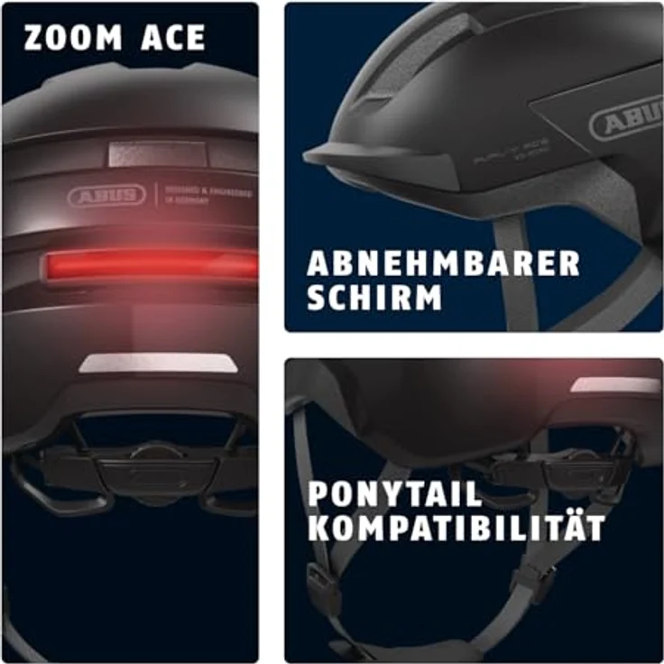 ABUS PURL-Y ACE Fahrradhelm mit LED-Licht, NTA-Schutzhelm für E-Bike und S-Pedelec, Schwarz, Größe S – Bild 3