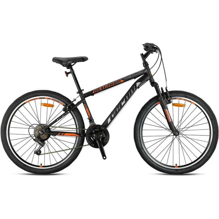 Ty-Trade 24 Zoll Mountainbike Kinder MTB Fahrrad MAGNUM ORANGE GR26066, mit 21 Gängen, Federgabel und verstellbarem Sattel