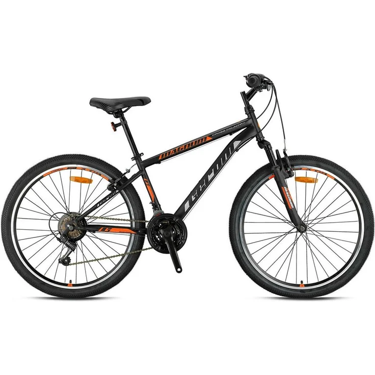 Ty-Trade 24 Zoll Mountainbike Kinder MTB Fahrrad MAGNUM ORANGE GR26066, mit 21 Gängen, Federgabel und verstellbarem Sattel