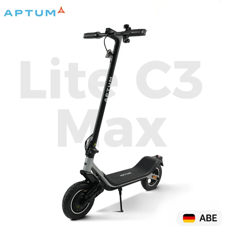 Aptum Lite C3 MAX E-Scooter, 400W Motor, Straßenzulassung, bis zu 25 km Reichweite, Frontfederung, 130 kg, 10 Zoll