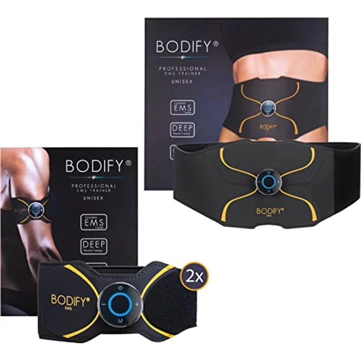 Bodify® 3in1 EMS Trainingsset Pro - Gezielte Stimulation der Muskulatur! - Ganzkörper Muskelaufbau - Stimulationsgerät Bauch Arm Bein Muskeln - Muskeltrainer für Männer und Frauen DAS ORIGINAL – Bild 1