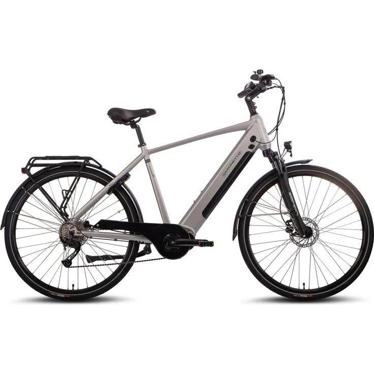SAXONETTE E-Bike Trekkingrad Saxonette Deluxe Sport (Diamant), 9 Gang Shimano Alivio, Mittelmotor, 418 Wh, Pedelec für Damen und Herren
