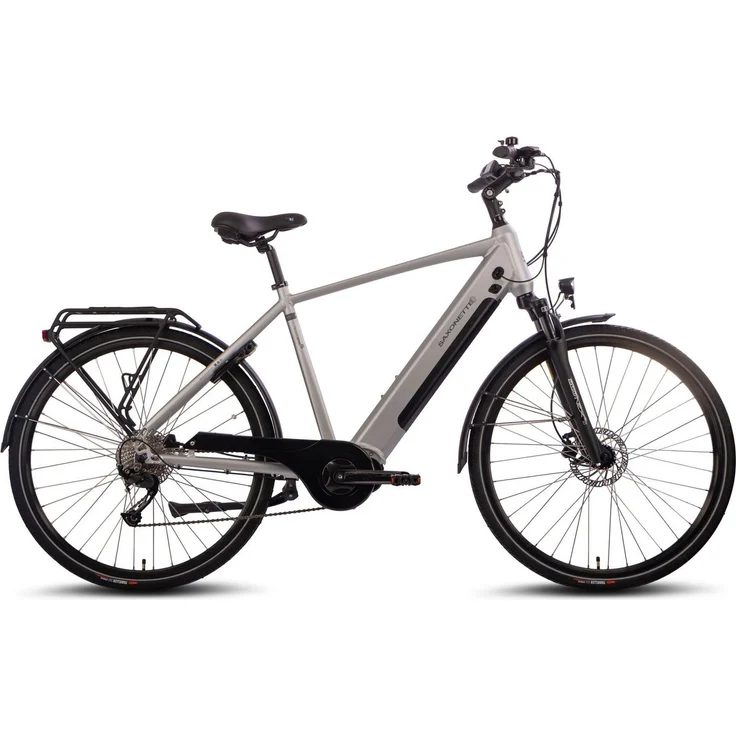 SAXONETTE E-Bike Trekkingrad Saxonette Deluxe Sport (Diamant), 9 Gang Shimano Alivio, Mittelmotor, 418 Wh, Pedelec für Damen und Herren