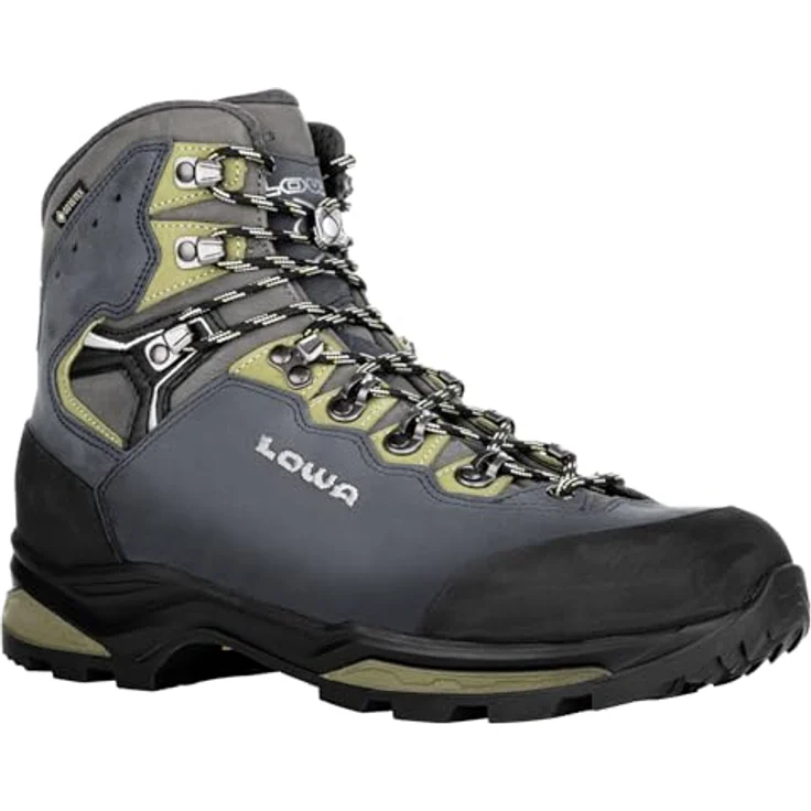 Lowa Camino Evo GTX, Trekkingstiefel mit GORE-TEX, wasserdicht, mittelbreite Passform, Stahlblau/Kiwi, Größe 45 – Bild 4