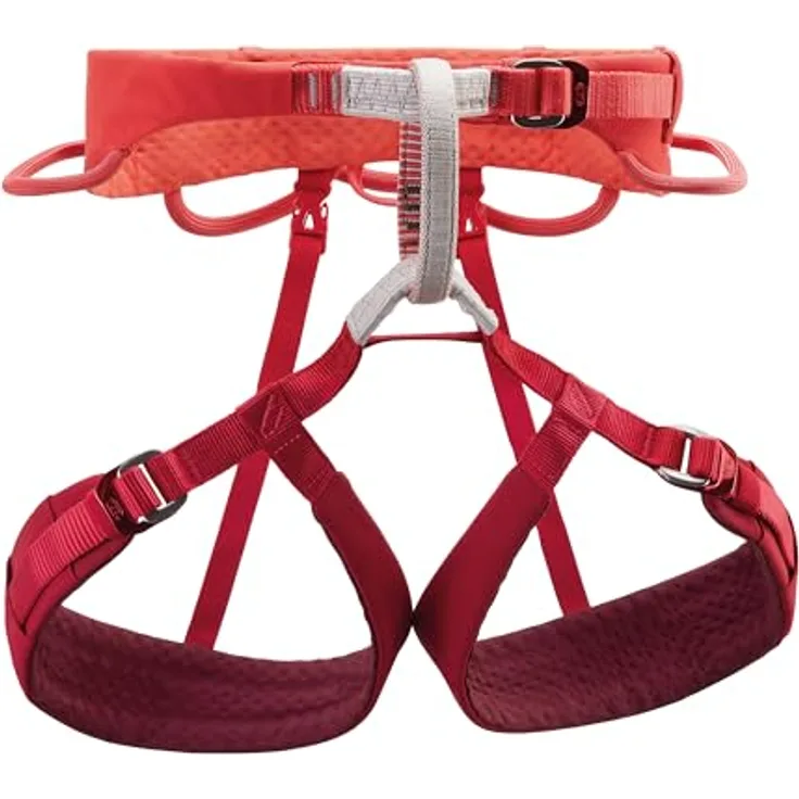 Petzl Luna, Allround-Klettergurt für Damen, korallenrot, Größe S, Gewicht 365 g, aus 100 % recyceltem Polyester
