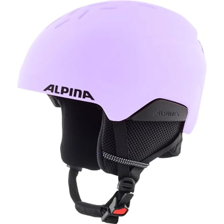 ALPINA PIZI, Leichter bruchfester Kinder-Skihelm mit abnehmbaren Ohrenpolstern und integriertem Nackenwärmer, Lilac matt, M (51-55 cm) – Bild 1